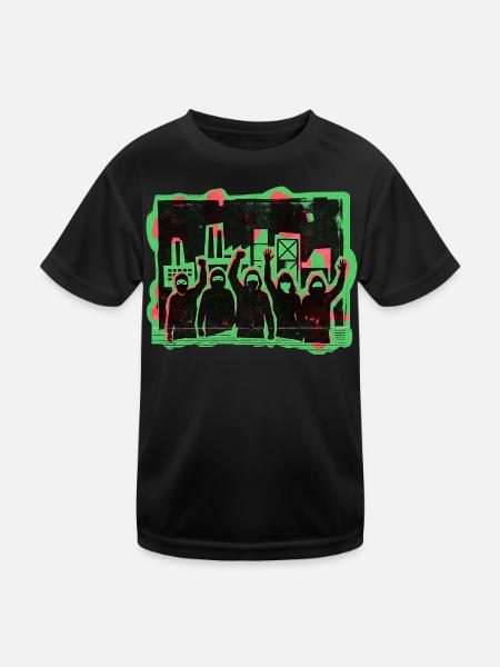 Demo Gleichberechtigung Toleranz - Kinder Funktions-T-Shirt - Schwarz - Vorne