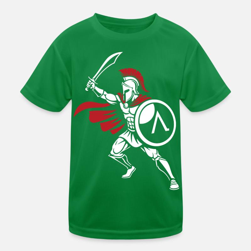 Guerrier Spartiate Épée Mascotte Spartan Strike T-shirt sport Enfant