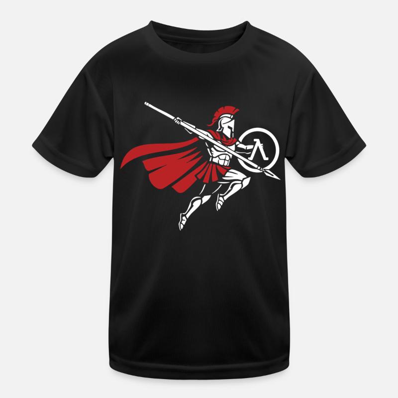 Spartiate Saut de Lance Mascotte Spartan Strike T-shirt sport Enfant