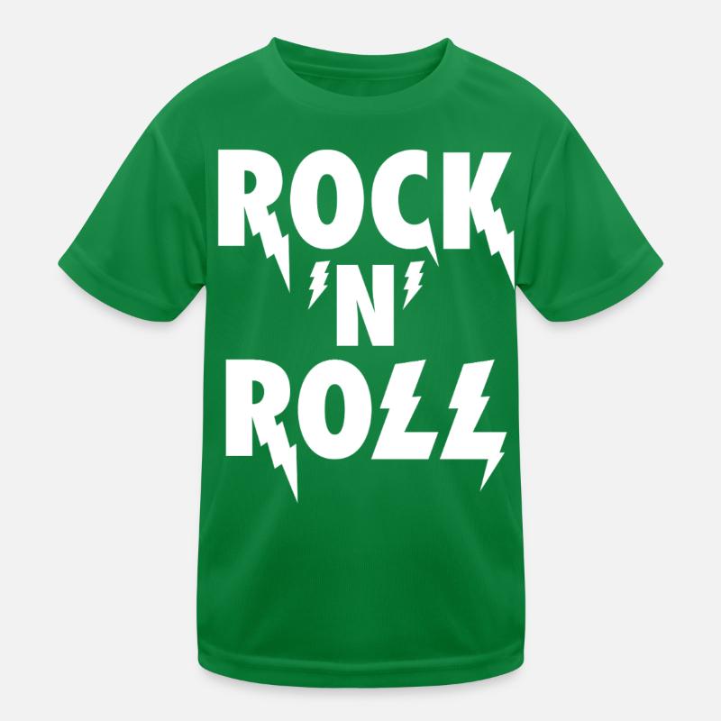 Rock'N'Roll Blitz-Emblem Kinder Funktions-T-Shirt