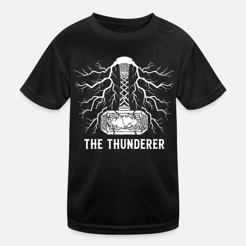 Der Donnerer Thors Hammer Mjölnir Blitz Kinder Funktions-T-Shirt