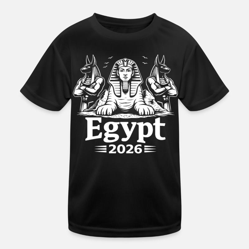 Sphinx Anubis Egypt 2026 Mystik - Kinder Funktions-T-Shirt - Schwarz