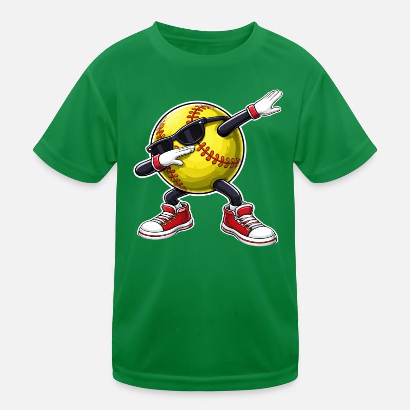 Softball Dabbing Kinder Funktions-T-Shirt