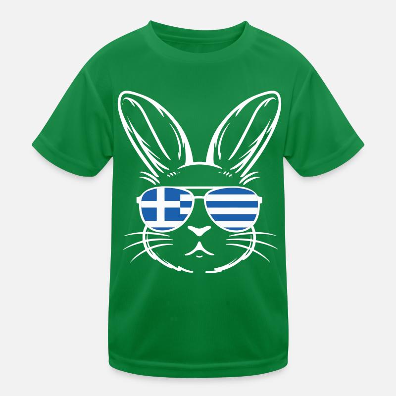 Drapeau grec de Pâques Lapin de Pâques T-shirt sport Enfant