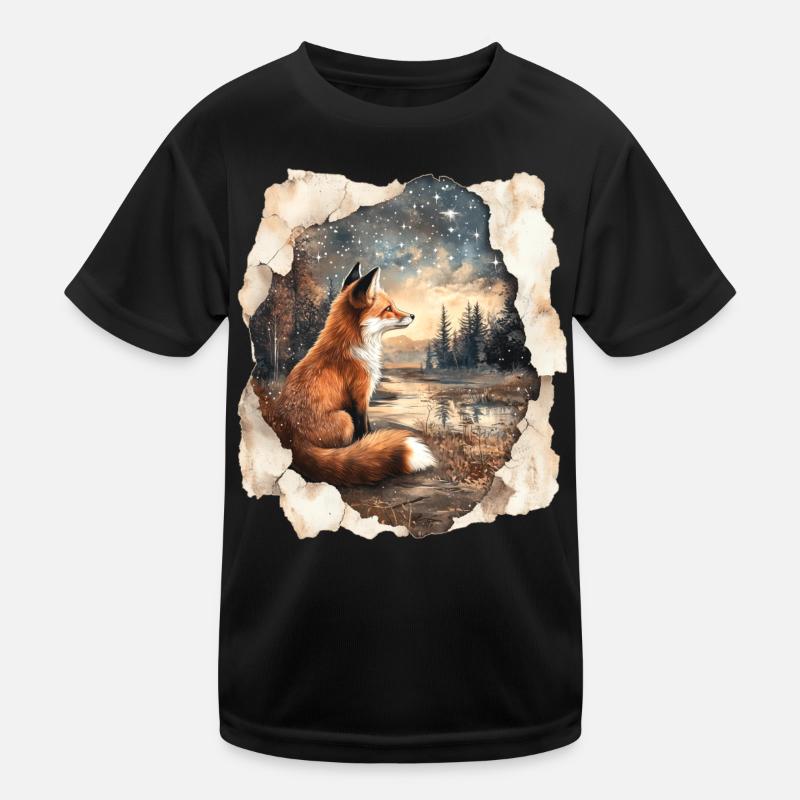 Fuchs Sterne Kinder Funktions-T-Shirt