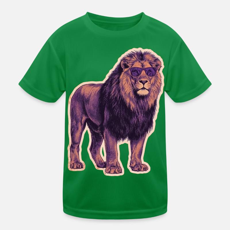 Cooler Löwe mit Sonnenbrille Kinder Funktions-T-Shirt