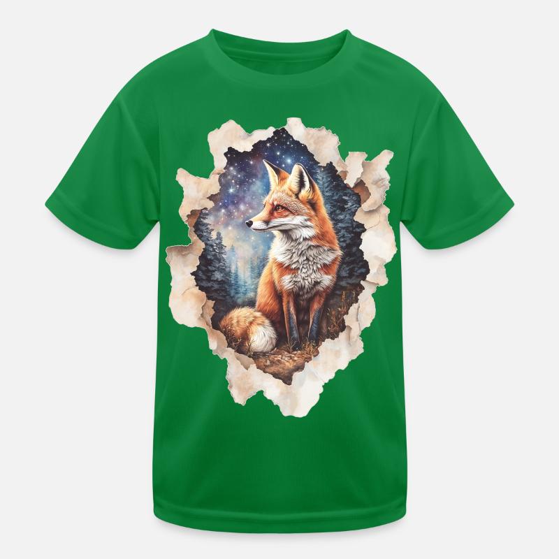Fuchs Sternenhimmel Kinder Funktions-T-Shirt