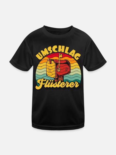 Briefträger UMSCHLAG FLÜTERER LUSTIG - Kinder Funktions-T-Shirt - Schwarz - Vorne