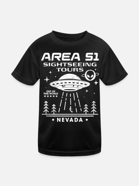 Area 51 Besichtigungstouren - Kinder Funktions-T-Shirt - Schwarz