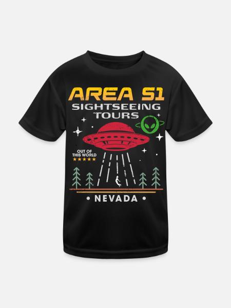 Area 51 Sightseeing Tours - Kids Functional T-Shirt - black - Front