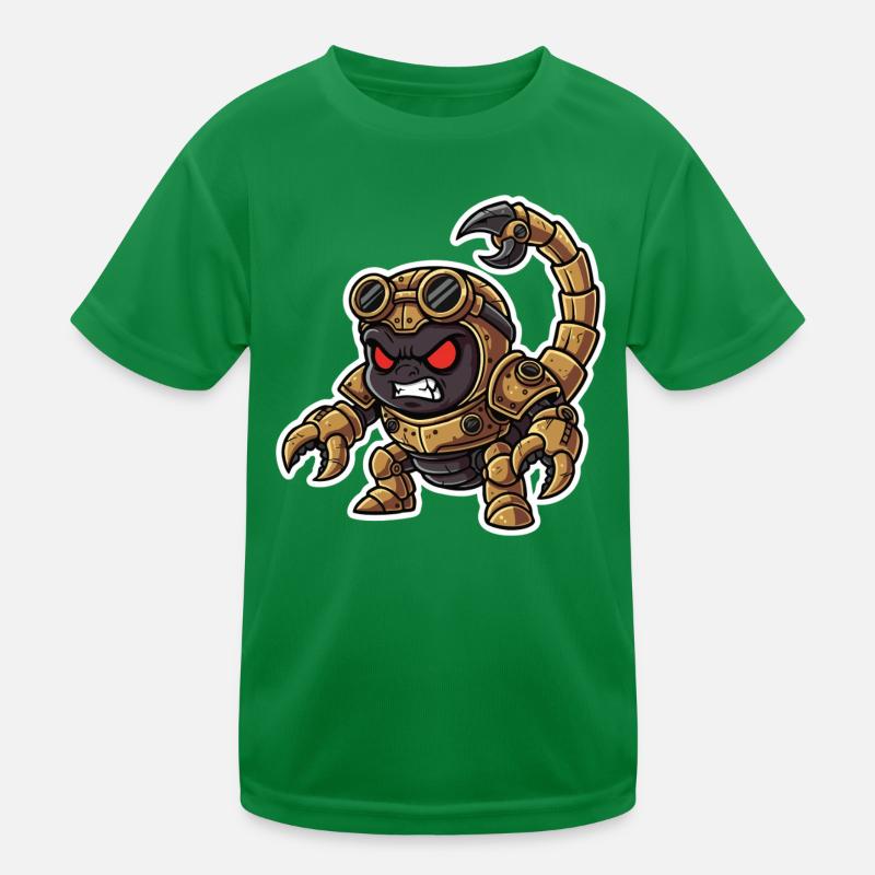 Scorpion Bionic Steampunk Warrior Brass Rivets Kids Functional T-Shirt