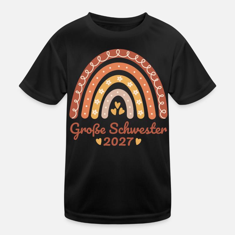 Große Schwester 2027 Boho Regenbogen  Kinder Funktions-T-Shirt