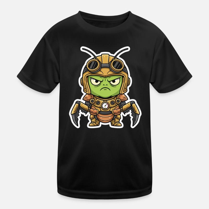 Locust Engineer Steampunk Rüstungsmessing - Kinder Funktions-T-Shirt - Schwarz