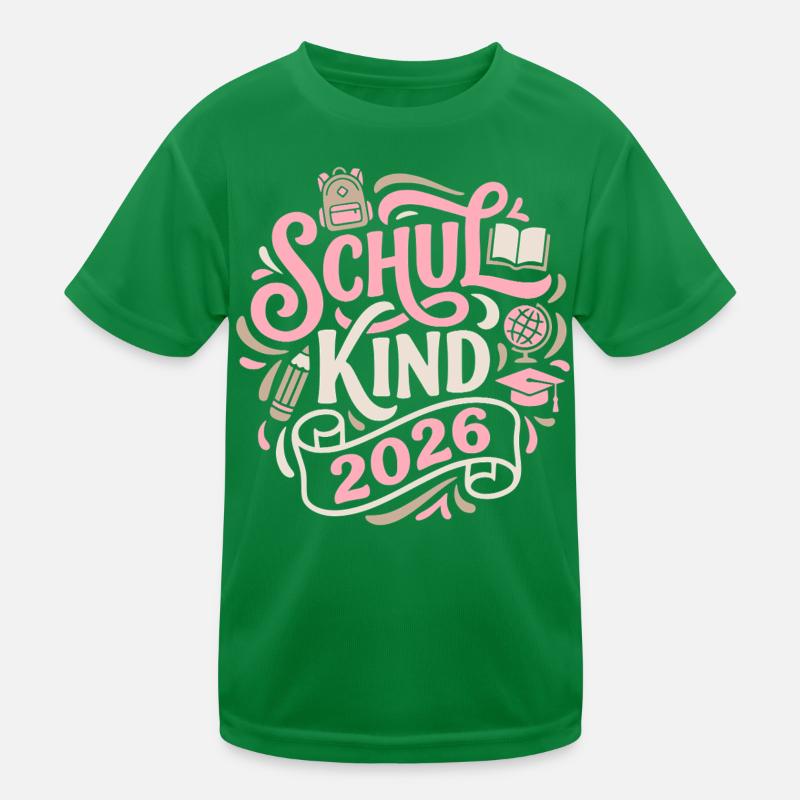 Schulkind 2026 Mädchen rosa Kinder Funktions-T-Shirt