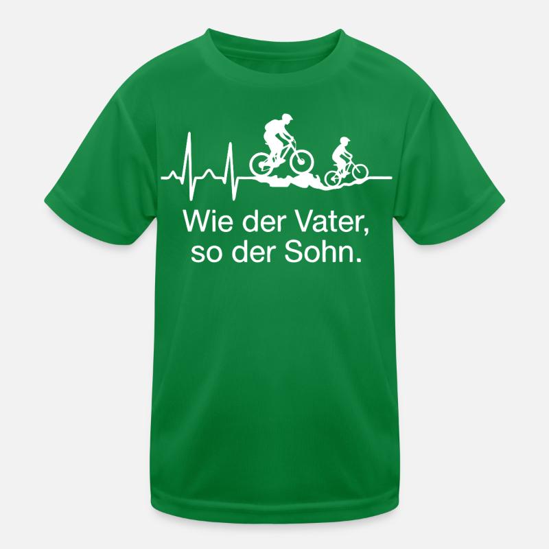 Vater Sohn Fahrrad Kinder Funktions-T-Shirt