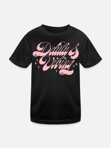 Delulu & Vibing - Kids Functional T-Shirt - black