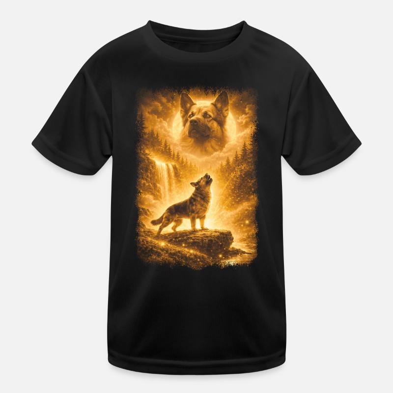 German Shepherd, Moon Kids Functional T-Shirt