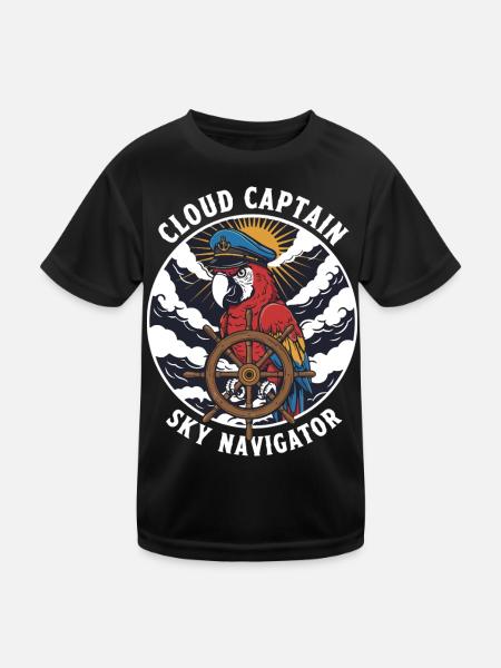 Perroquet Capitaine Cloud Sky Navigator - T-shirt sport Enfant - noir - Devant