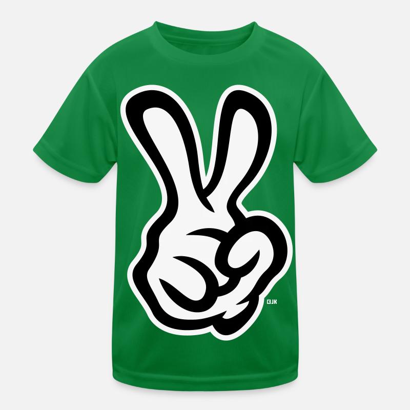 Victory Hand Signals (Right Hand / NEG / 2C) Kids Functional T-Shirt