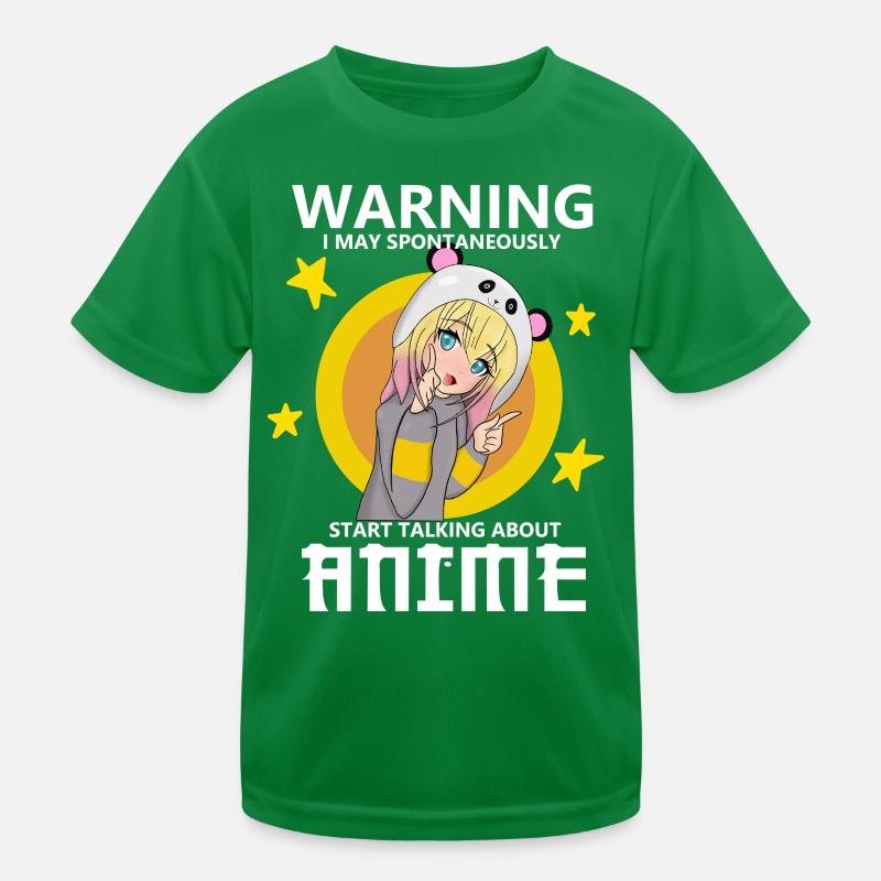 Warning May Spontaneously Start Talking About Anim Kids Functional T-Shirt