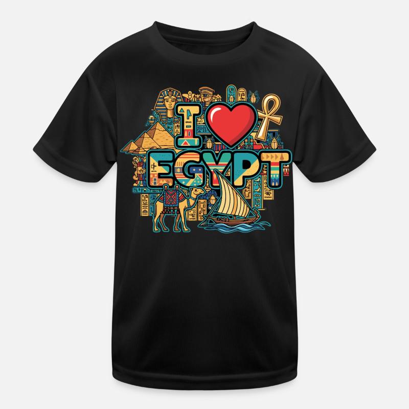 I Love Egypt Urlaub Kinder Funktions-T-Shirt