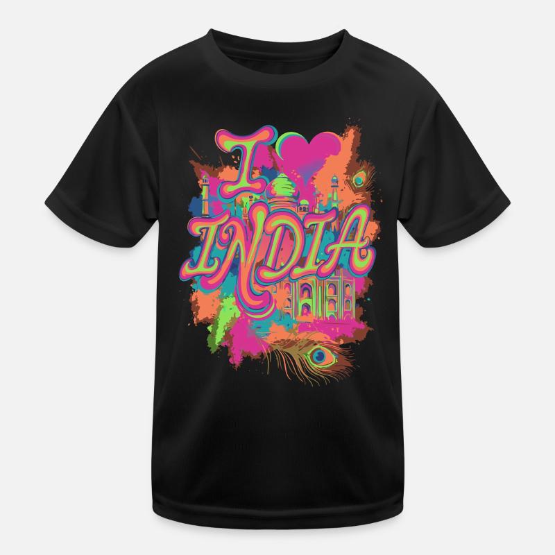 I Love India Taj Mahal Kids Functional T-Shirt