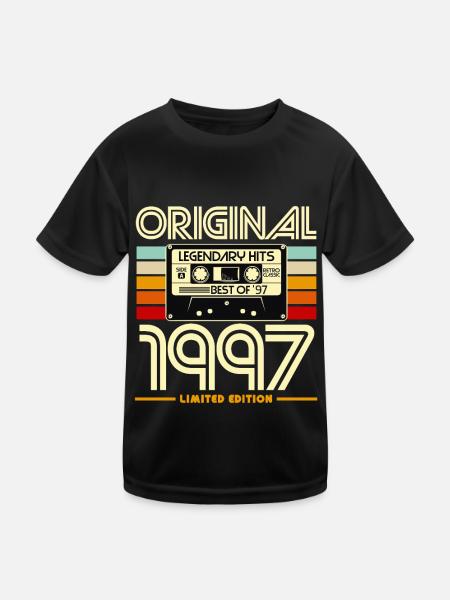 Originales Retro-Erbe von 1997 - Kinder Funktions-T-Shirt - Schwarz - Vorne