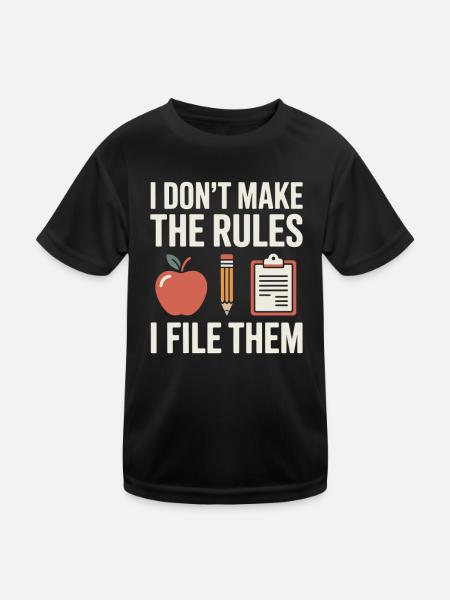 Schulsekretariat Schule Büro Organisation Team - Kinder Funktions-T-Shirt - Schwarz - Vorne