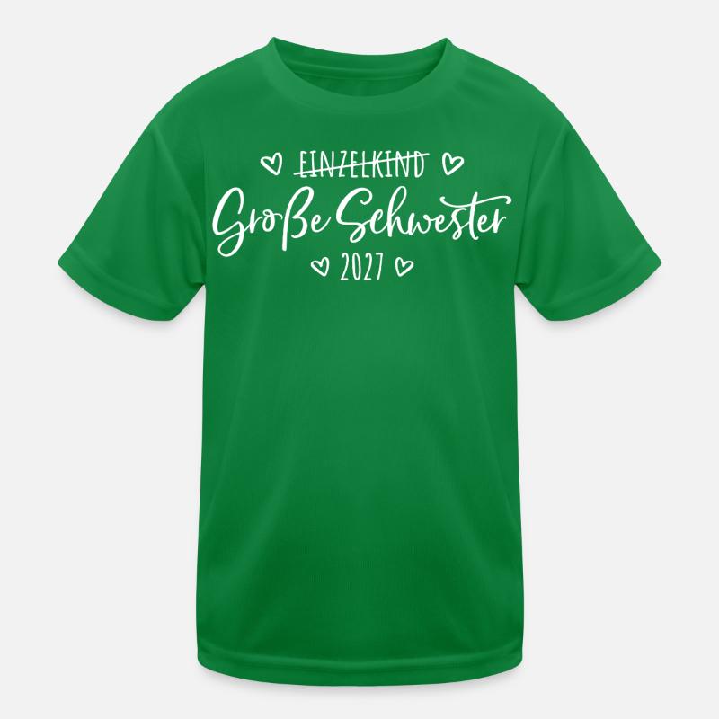 Ich werde eine Große Schwester 2027 Kinder Funktions-T-Shirt