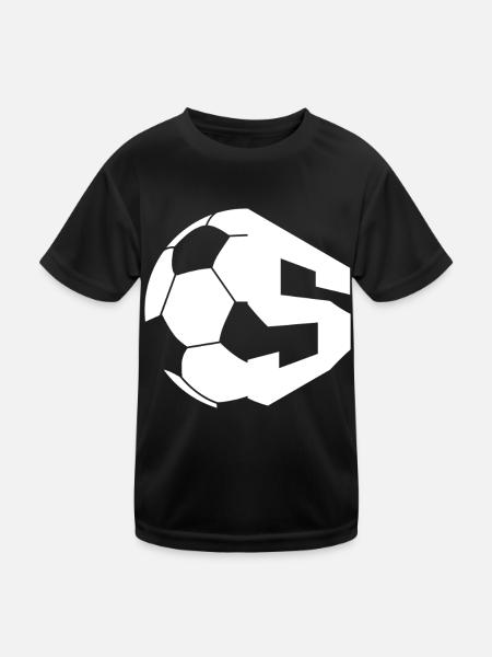 NR. 5 FUßBALLER NUMMER 5 FUßBALL 5. GEBURTSTAG - Kinder Funktions-T-Shirt - Schwarz - Vorne
