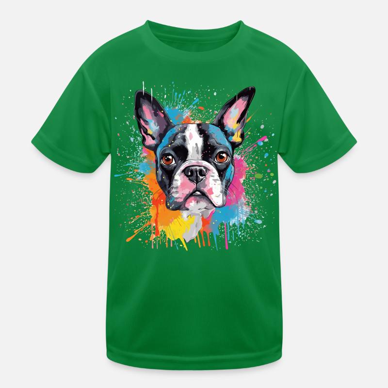 Portrait éclaboussé du Boston Terrier T-shirt sport Enfant