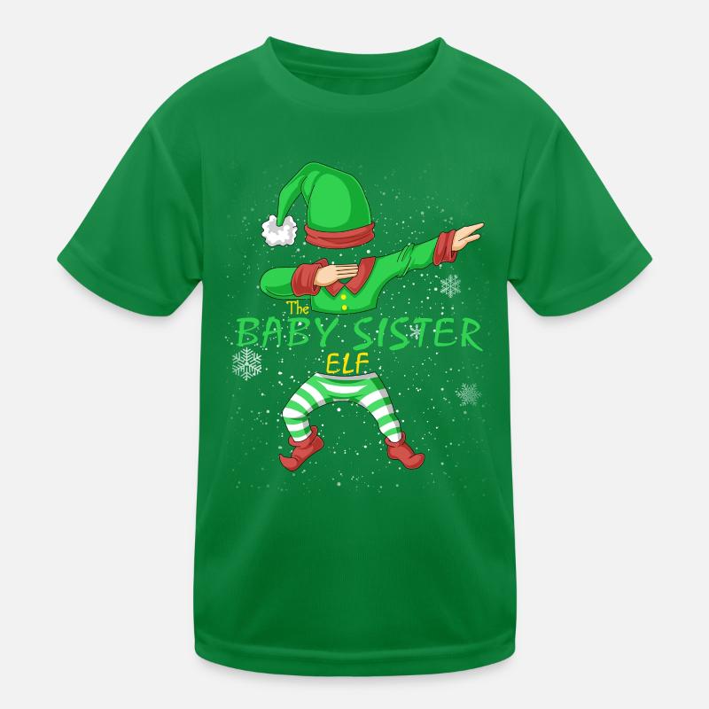 Weihnachtsshirt der kleinen Schwester Elf Kinder Funktions-T-Shirt