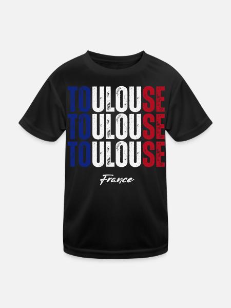Toulouse France, I love Toulouse - Kids Functional T-Shirt - black - Front