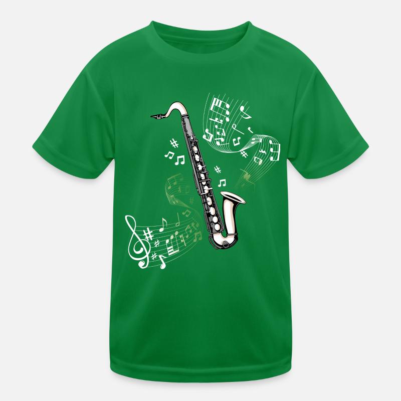 Illustration de roulement de notes au saxophone clarinette basse T-shirt sport Enfant