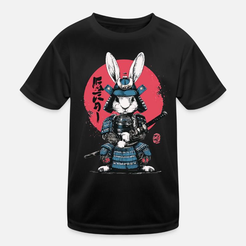 Bunny Samurai in Armor Kids Functional T-Shirt