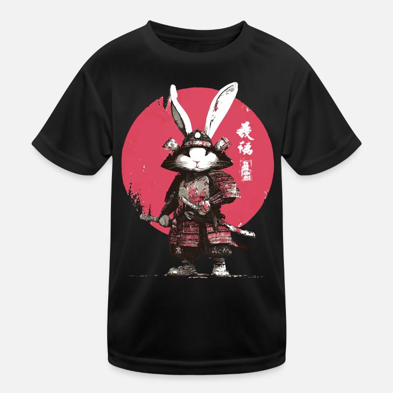 Bunny Samurai in Armor Kids Functional T-Shirt