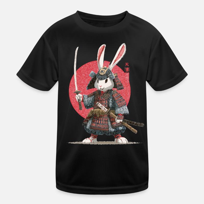 Bunny Samurai in Armor Kids Functional T-Shirt