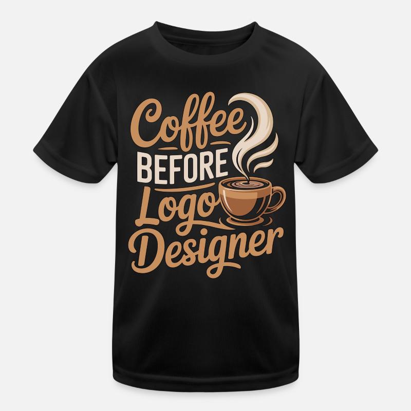 Logo Designer Coffee Graphic Artist Coffee Lover Kids Functional T-Shirt