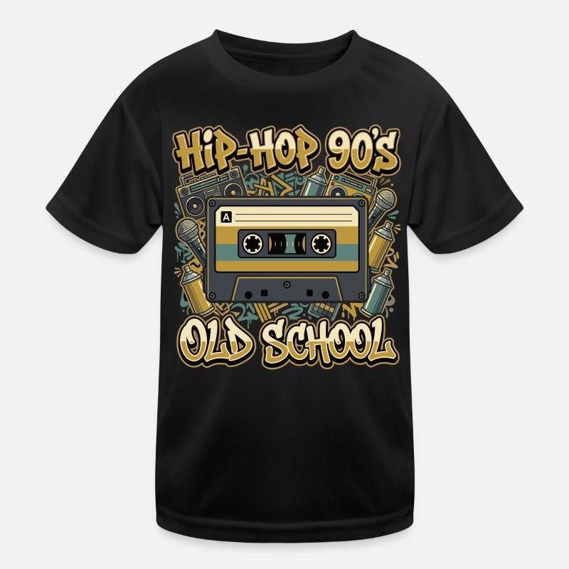 Hip Hop 90s Old School Cassette Retro Kids Functional T-Shirt