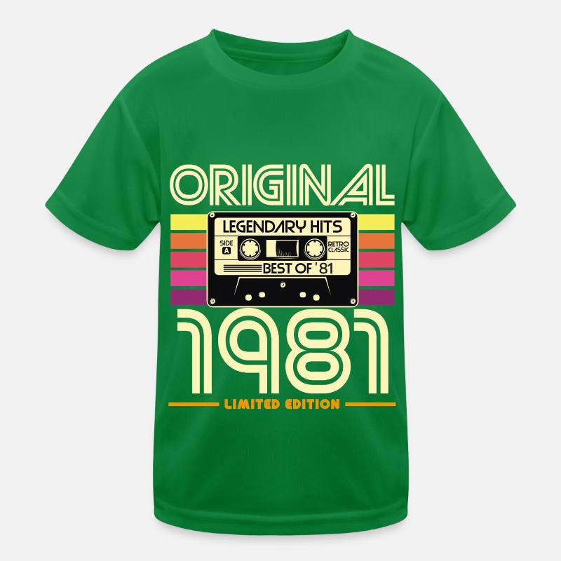 Original 1981: Retro Hits Kassette Kinder Funktions-T-Shirt