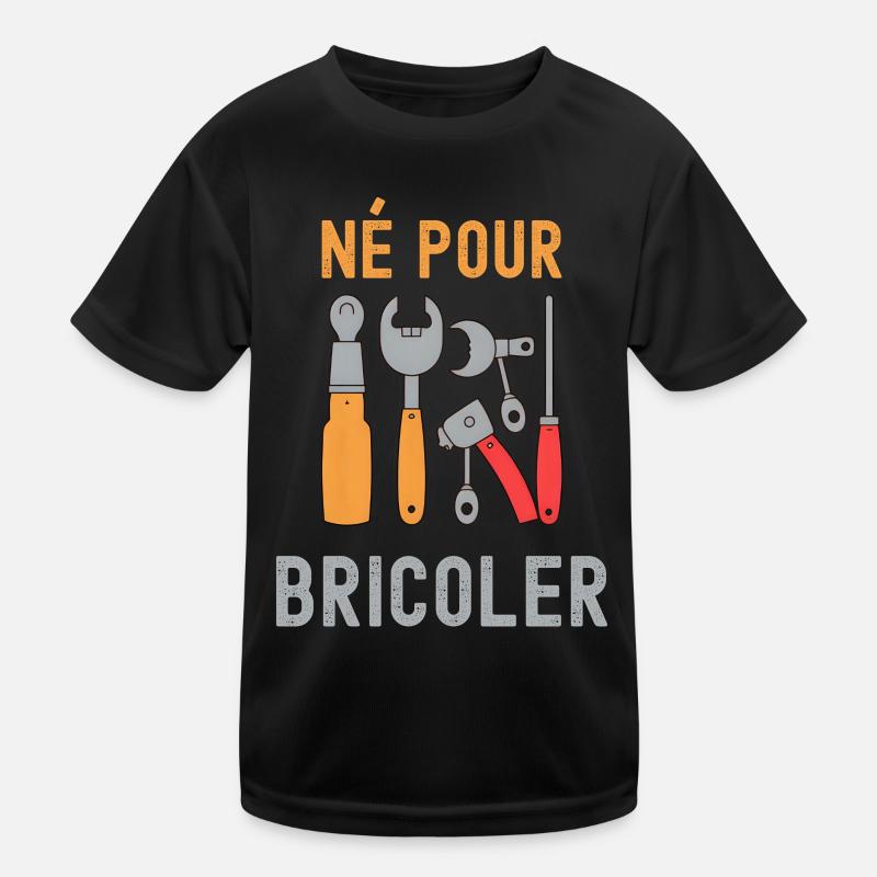 Né Pour Bricoler – Outils Colorés T-shirt sport Enfant