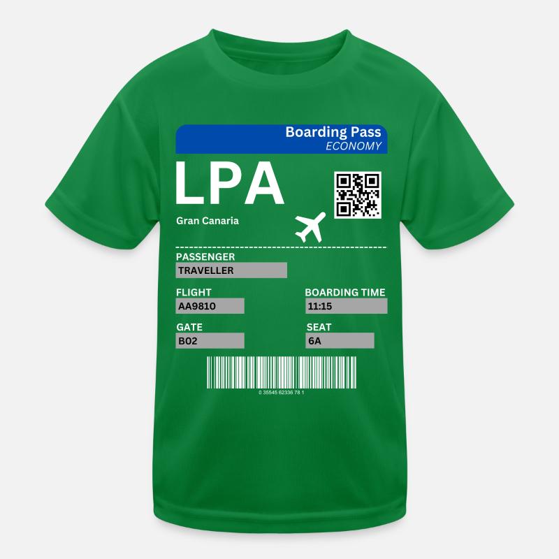 Idée de billet d’avion pour vacances à Gran Canaria aux îles Canaries T-shirt sport Enfant