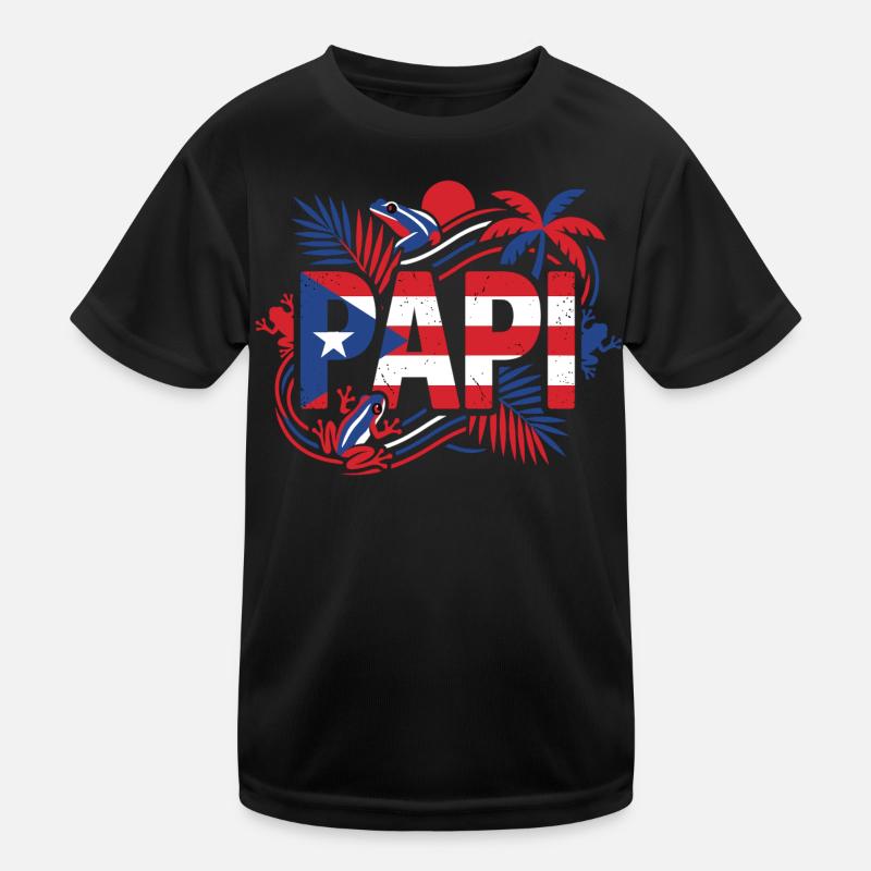 Papi Porto Rico Drapeau Grenouille Tropiques T-shirt sport Enfant
