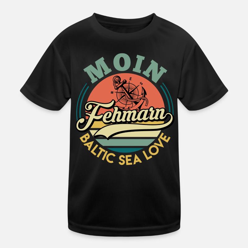 Île de Fehmarn MOIN FEHMARN MER BALTIQUE AMOUR Drôle T-shirt sport Enfant
