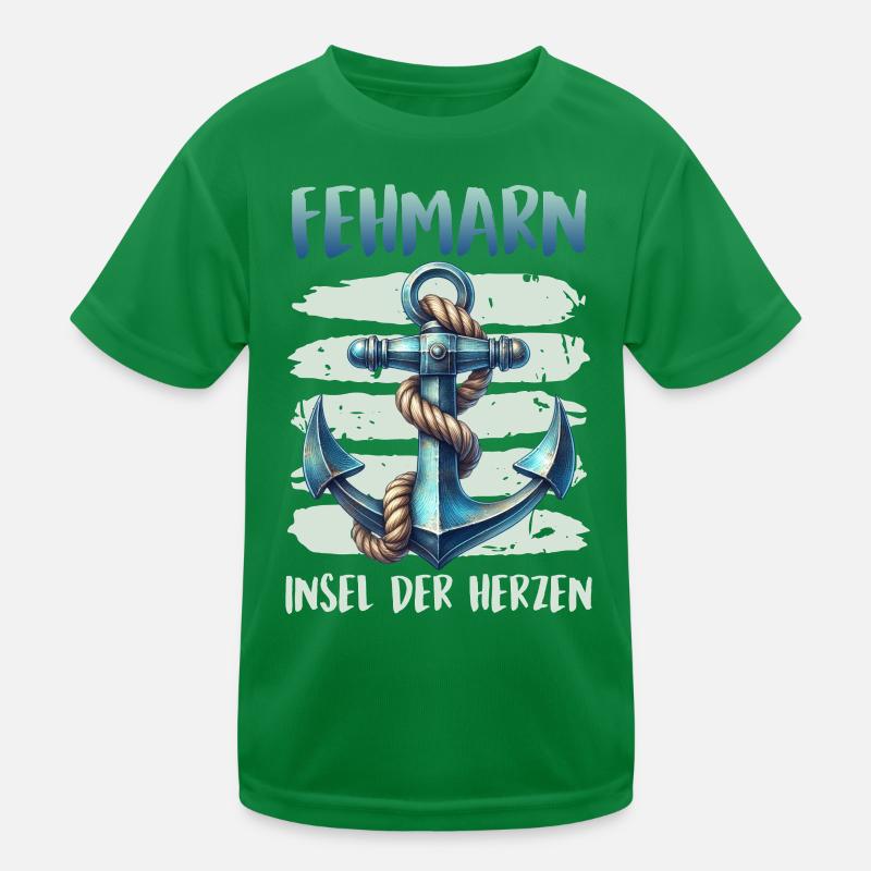 Ostsee FEHMARN INSEL DER HERZEN Lustiges Kinder Funktions-T-Shirt