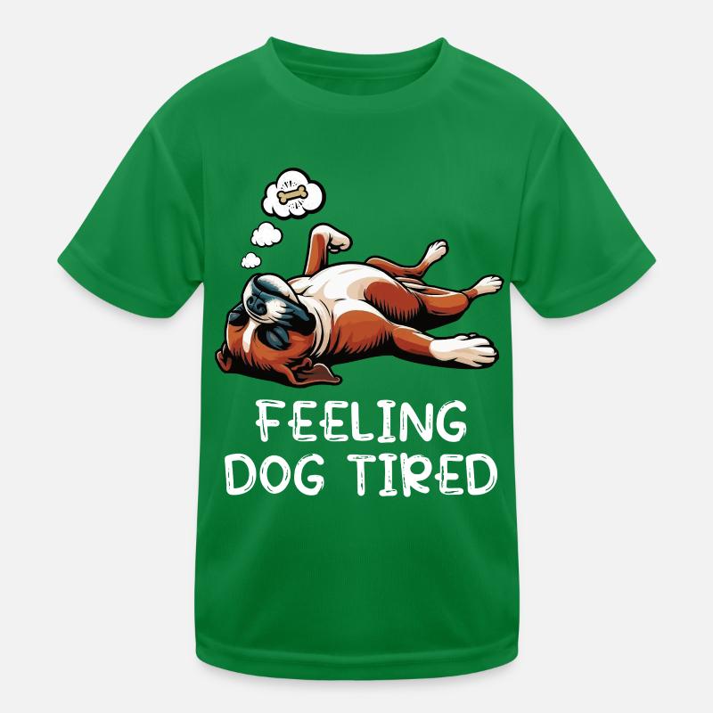 Feeling Dog Tired Boxer Boxerhund Deutscher Boxer  Kinder Funktions-T-Shirt