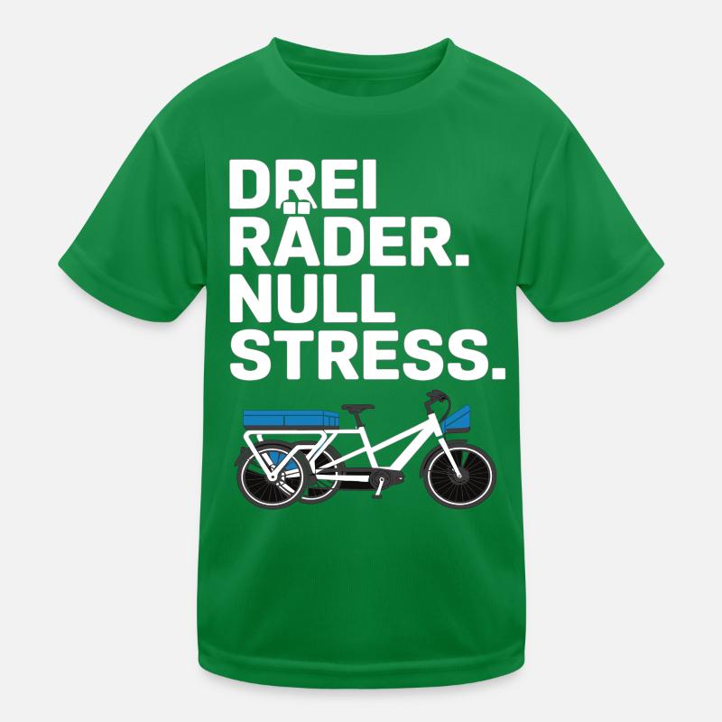 Drei Räder Null Stress Lastenrad Kinder Funktions-T-Shirt