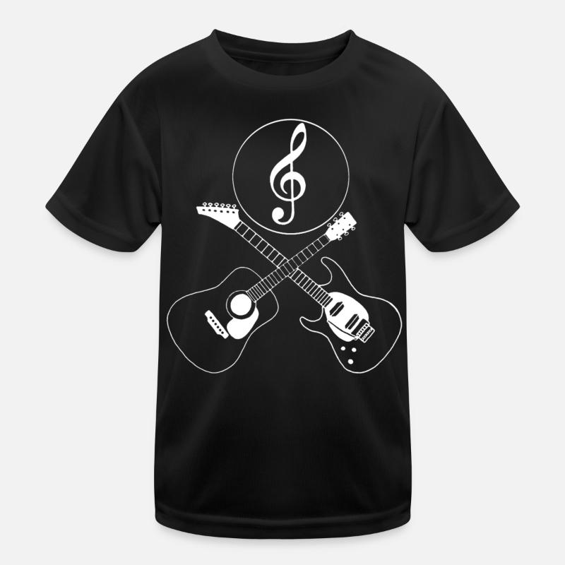 Crossover guitars and treble clef Kids Functional T-Shirt