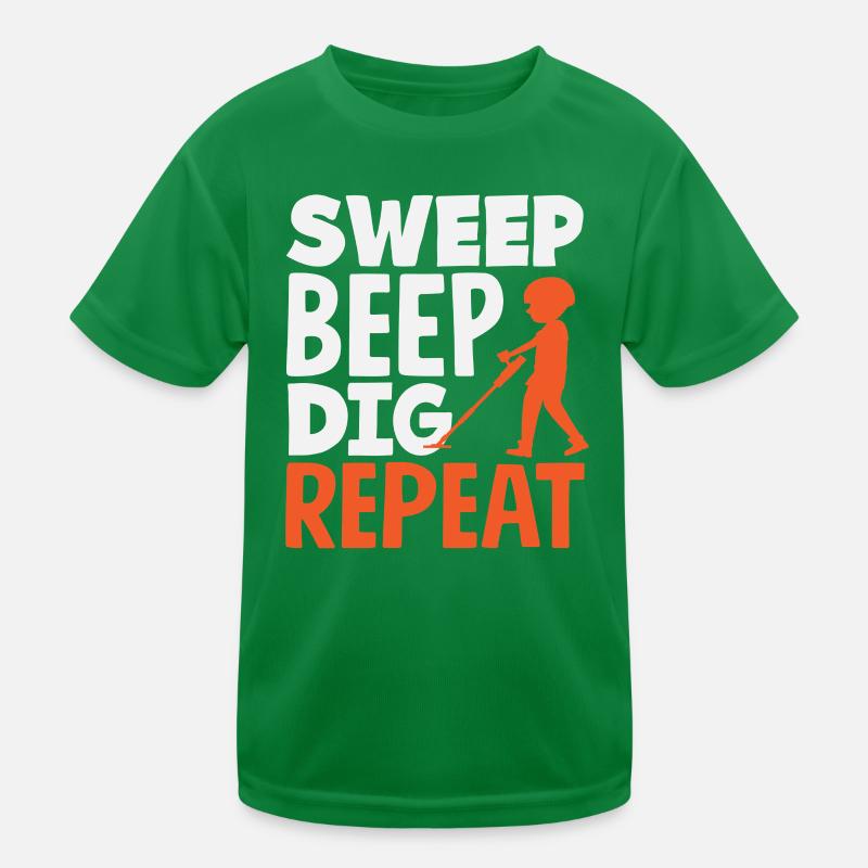 Sweep Beep Dig Repeat Sondengänger Hobby Kinder Funktions-T-Shirt