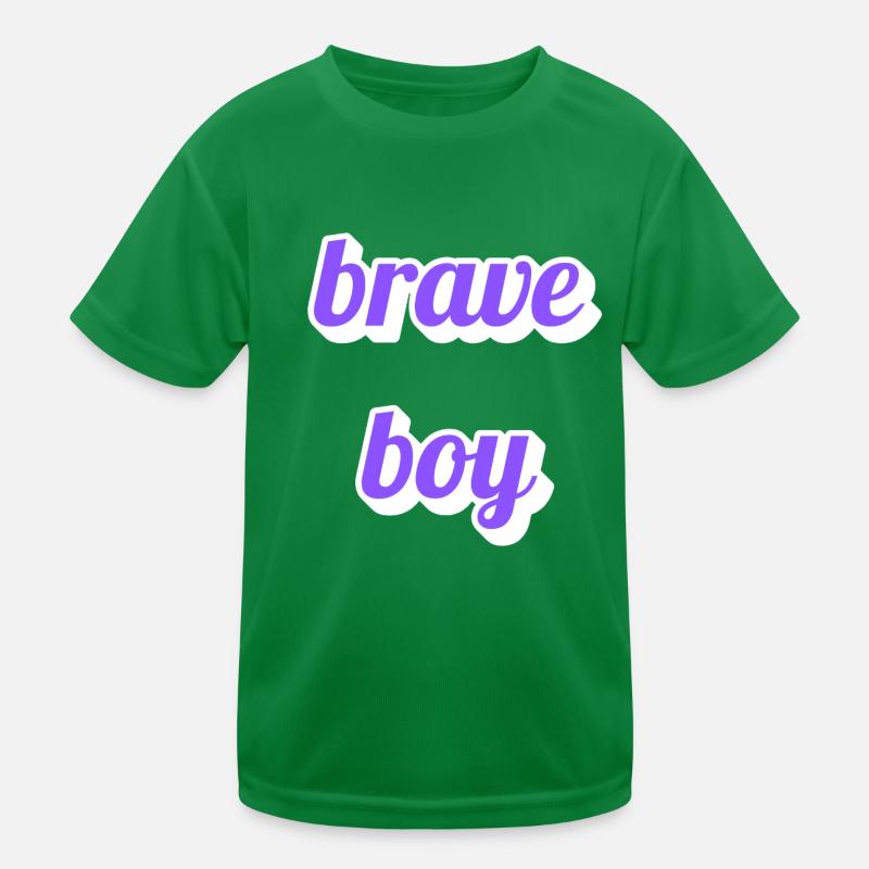 Brave Boy Lettering Kids Functional T-Shirt